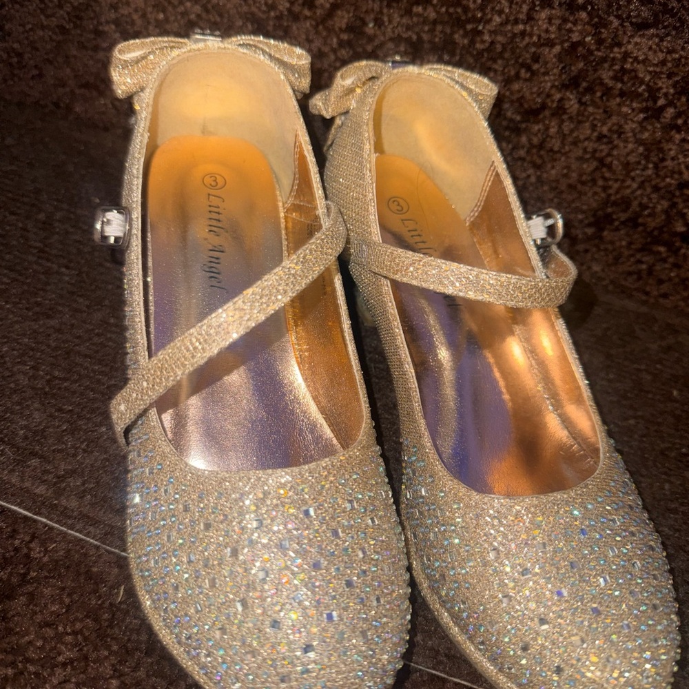 Little Angel Girls' Sparkle Mary Jane Shoes - Gold